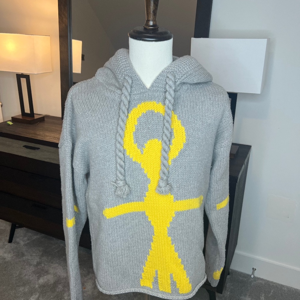 JW Anderson Anchor Logo intarsia-knit Hoodie. 